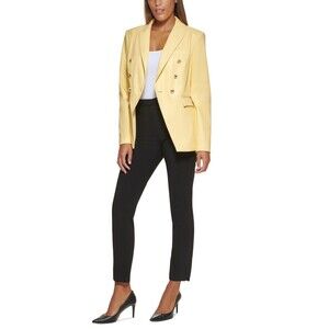 Dkny Petite Faux Leather Button Blazer - Dawn, 6P